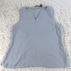 Ecologie Women's Blue Linen Sleeveless V-Neck Tunic Top Size Large Resortwear